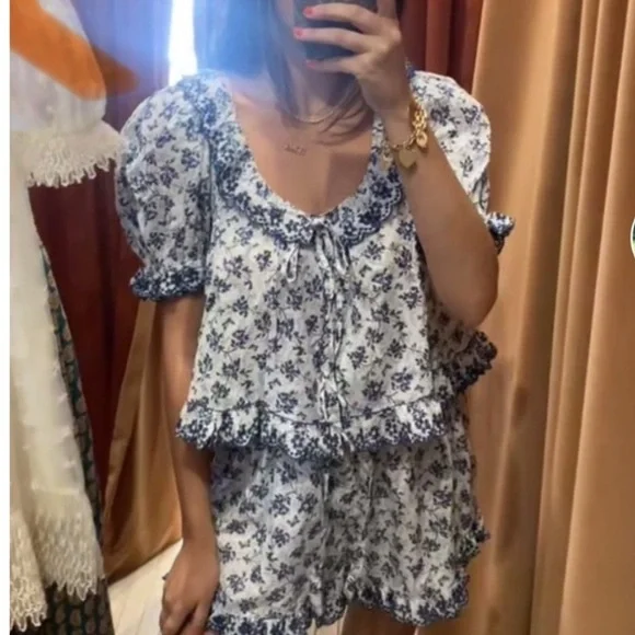 DOEN Songbird Toile Lazuli top S - Picture 2 of 7